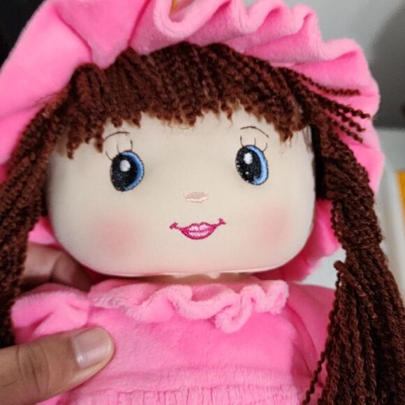 Girls Cute Pretty Pink Rag Doll Stuffed Animal Plush Toy - Picture 4 of 11